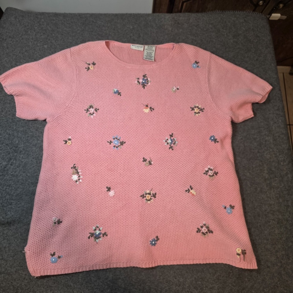 Vintage White Stag Plus embroidered knit piece V1
